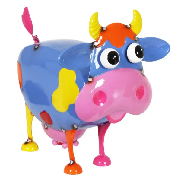 Metal Painted Cow - Exhart