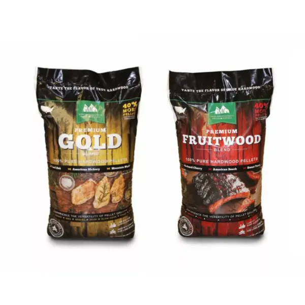 Green Mountain Grills Premium Gold Hardwood Grilling Pellets & Fruitwood Pellets