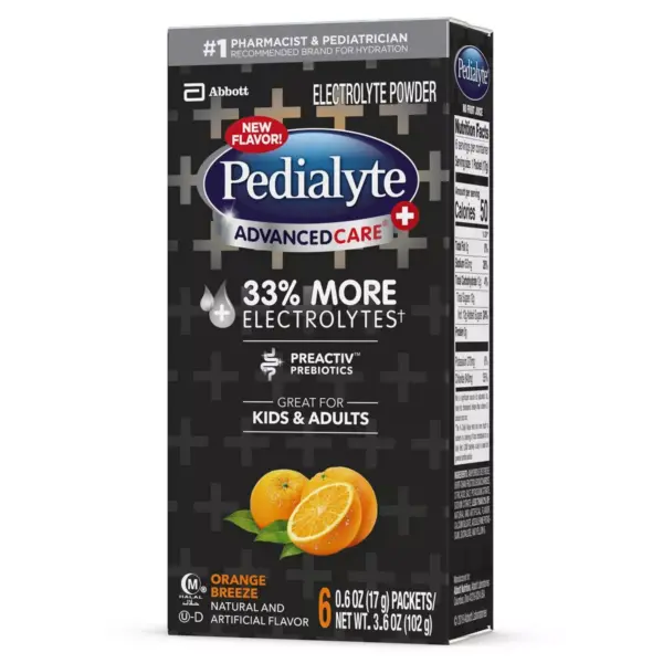 Pedialyte AdvancedCare Plus Electrolyte Powder Orange Breeze -3.6oz Total