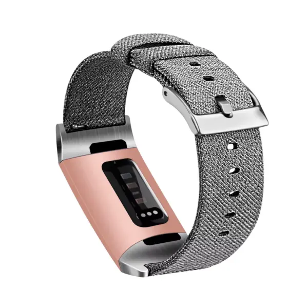 Insten Canvas Fabric Band for Fitbit Charge 4 & Charge 3 & Charge SE, Replacement Strap, Gray Black