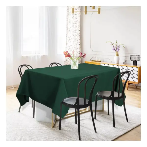 60"x104" Rectangle Polyester Stain Resistant Solid Tablecloths Green - PiccoCasa