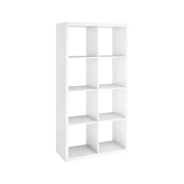 ClosetMaid 4583 Heavy Duty Decorative Bookcase Open Back 8-Cube Storage Organizer in White with Hardware for Closet, Office, or Toys