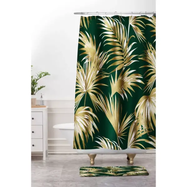 Marta Barragan Camarasa Golden palms Shower Curtain Golden - Deny Designs