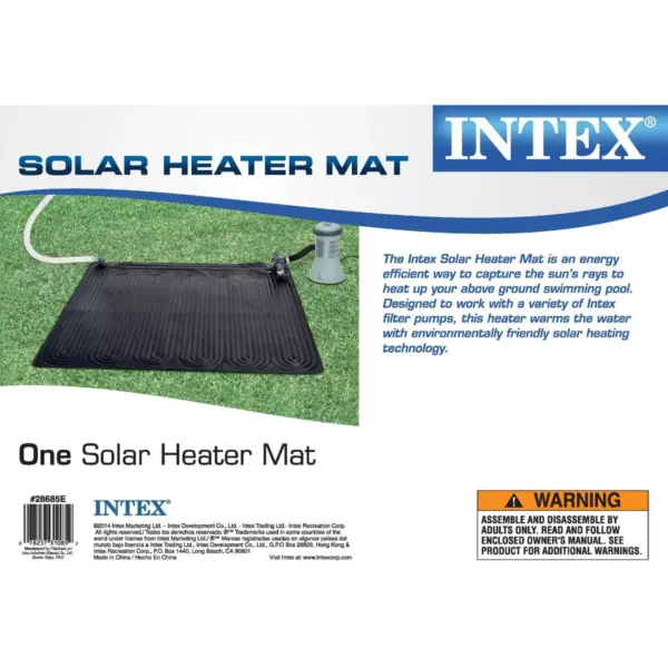 Intex Solar Mat Above Ground Swimming Pool Water Heater, Black (4 Pack)