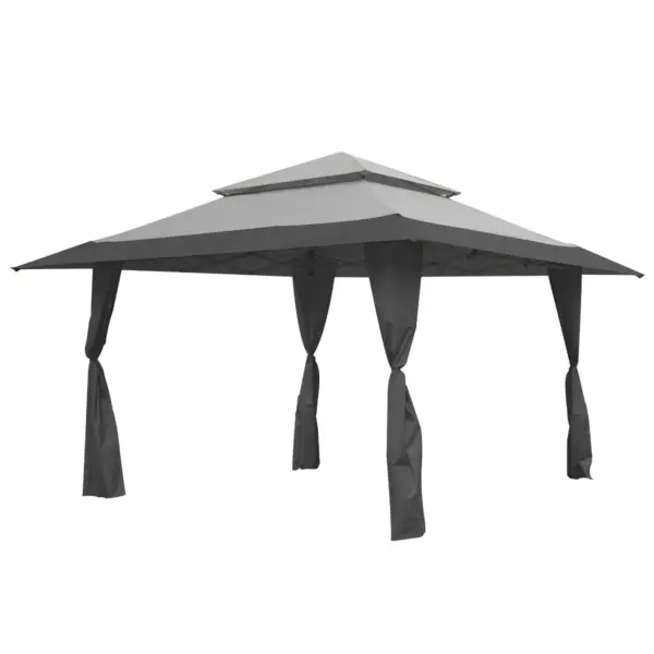 Z-Shade 13 x 13 Foot Instant Gazebo Canopy Outdoor Shelter with Bug Screen, Gray