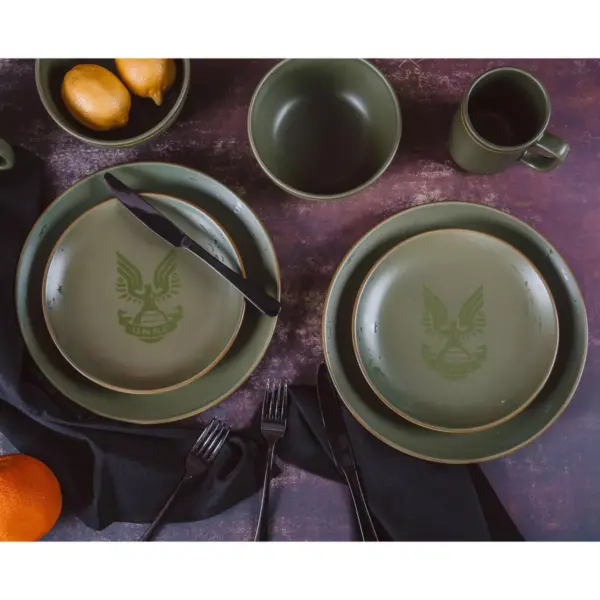 Robe Factory LLC HALO Master Chief 117 Stoneware 8-Piece Dinnerware Set | Plates, Bowls, Mugs