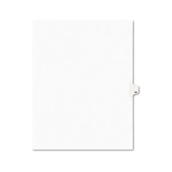 Avery-Style Legal Exhibit Side Tab Divider Title: 64 Letter White 25/Pack 01064