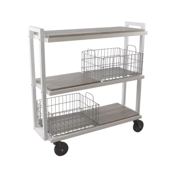 Cart System with wheels 3 Tier White - Atlantic