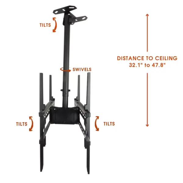 Double Sided Ceiling Mount for Two 37in-70in Screens