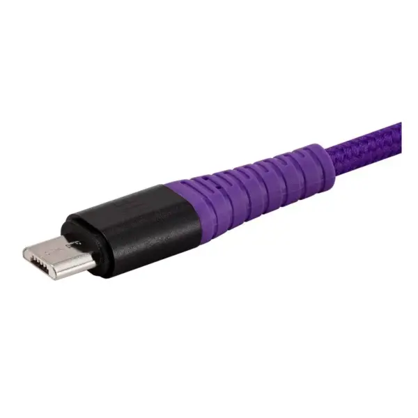 Monoprice USB 2.0 Micro B to Type A Charge and Sync Cable - 3 Feet - Purple, Durable,  Kevlar-Reinforced Nylon-Braid - AtlasFlex Series