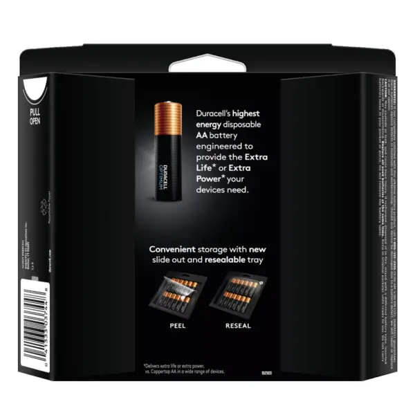 Duracell Optimum AA Batteries - 18 Pack Alkaline Battery with Resealable Tray