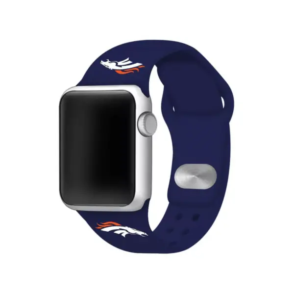 NFL Denver Broncos Apple Watch Compatible Silicone Band 38mm - Blue