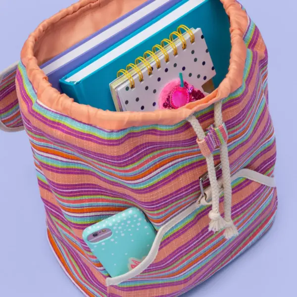 Kids' Striped Drawstring Backpack - More Than Magic™