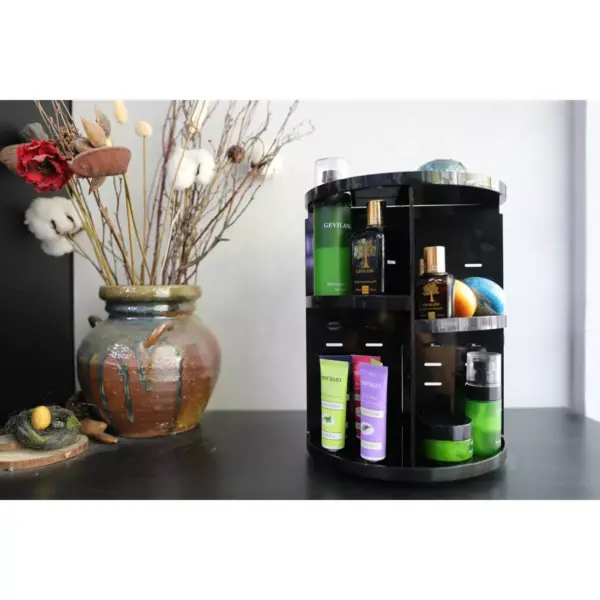 Basicwise Rotating Cosmetic Storage Tower, Makeup Organizer