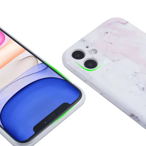 Glossy Marble Case For iPhone 11 6.1 inch (2019), Soft Flexible Slim TPU Gel Rubber Smooth Cover, Shockproof and Anti-Scratch, Pink Marble by Insten