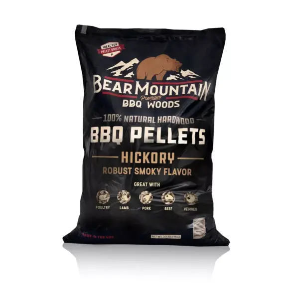 Bear Mountain BBQ FK14 Premium All-Natural Hardwood Hickory BBQ Smoker Pellets for Pellet Grills and Smokers, 20 lbs