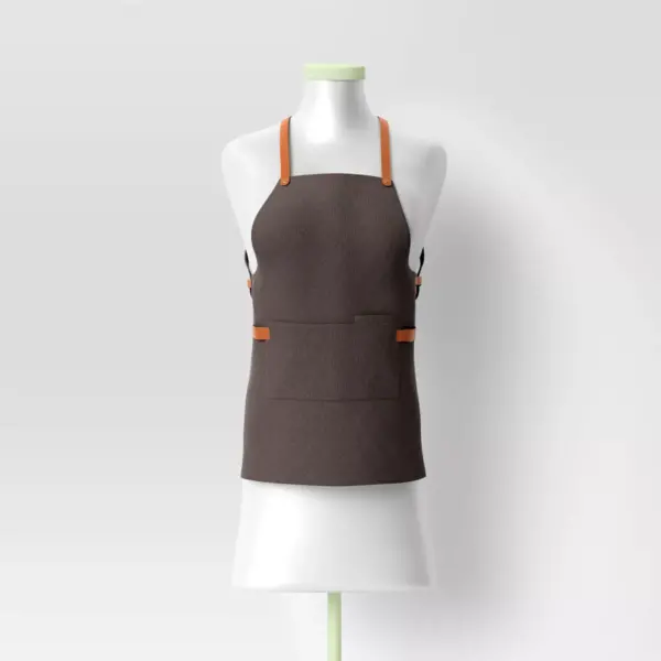 Full Apron Waxed Canvas with Leather Gray - Hilton Carter for Target