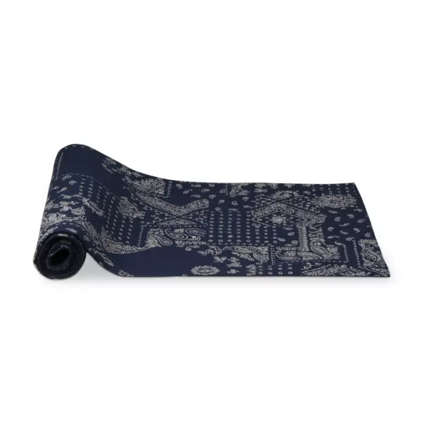 TAG 14.5" x 72" Bandana Runner Blue Hand Screen Printed Design With J-Hook Table Home Decor