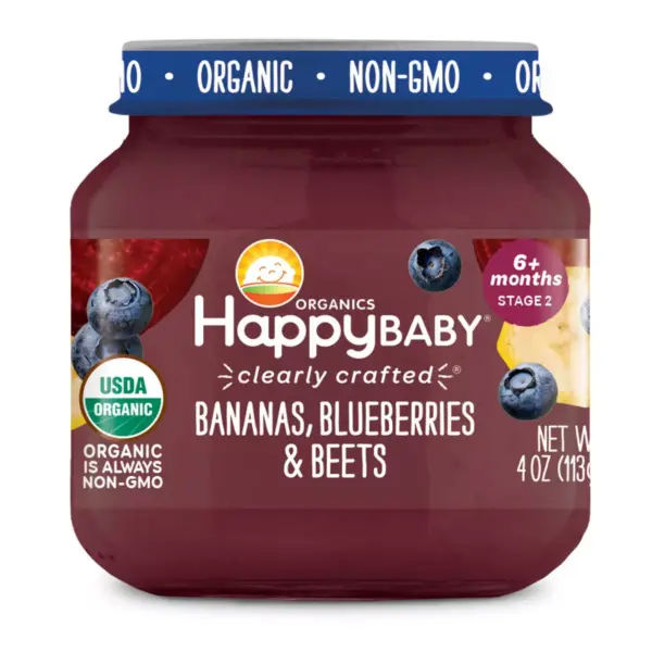 HappyBaby Banana Blueberry & Beets Baby Food - 4oz