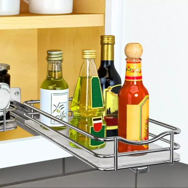 Lynk Professional Slide Out Spice Rack Upper Cabinet Organizer- 4" Wide