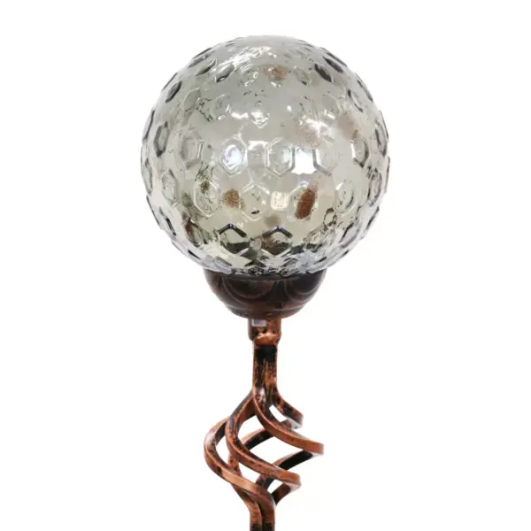 31" Solar Resin/Pearlized Glass Honeycomb Finial Garden Stake Bronze - Exhart