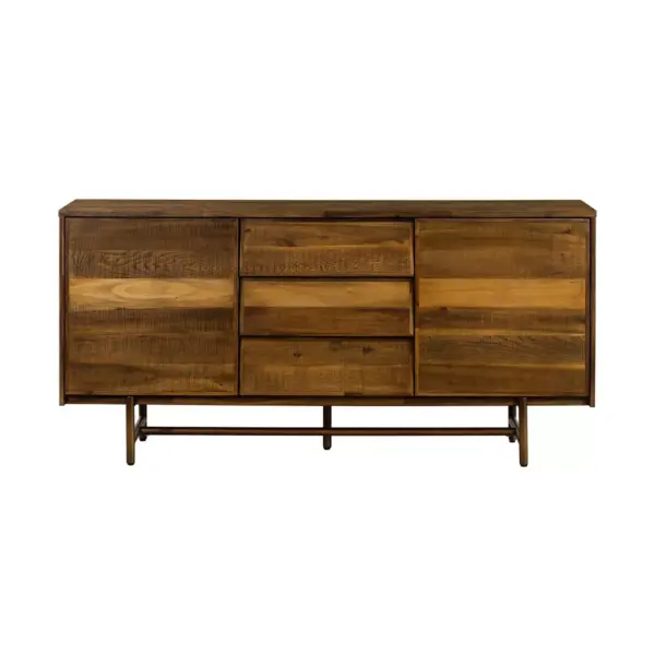 Superb Rustic Oak Buffet Cabinet Brown - Armen Living