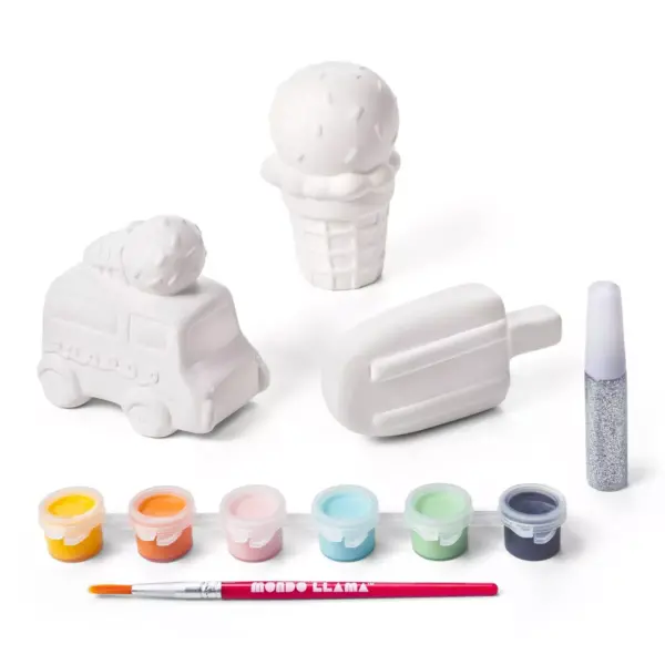 3pk Paint-Your-Own Ceramic Ice Cream Kit - Mondo Llama™