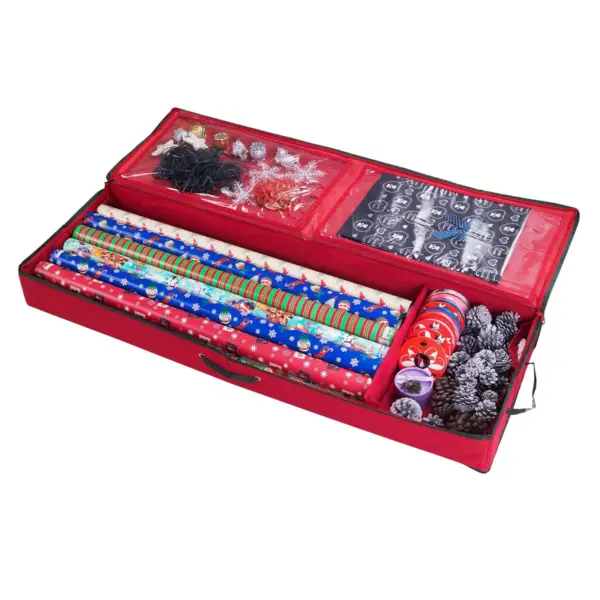 Elf Stor Christmas Storage Organizer for 30" Wrapping Paper Ribbon and Bows