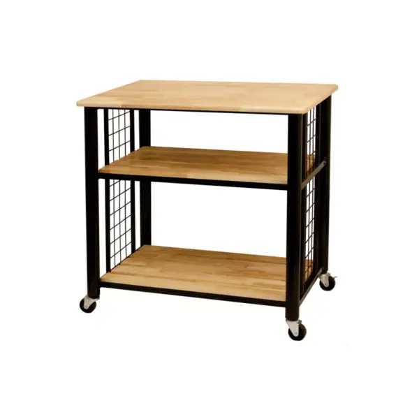 Wood Contemporary Kitchen Cart in Black - Catskill Craftsmen