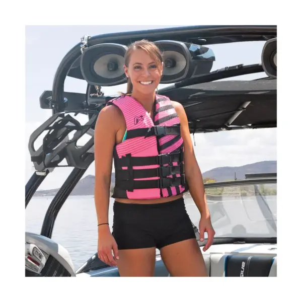 Airhead Trend Unisex Safety Life Jacket Vest for Men or Women Boat Fishing, Kayaking, Water Skiing, and Boating, Adult 2XL-3XL (Pink/Black)