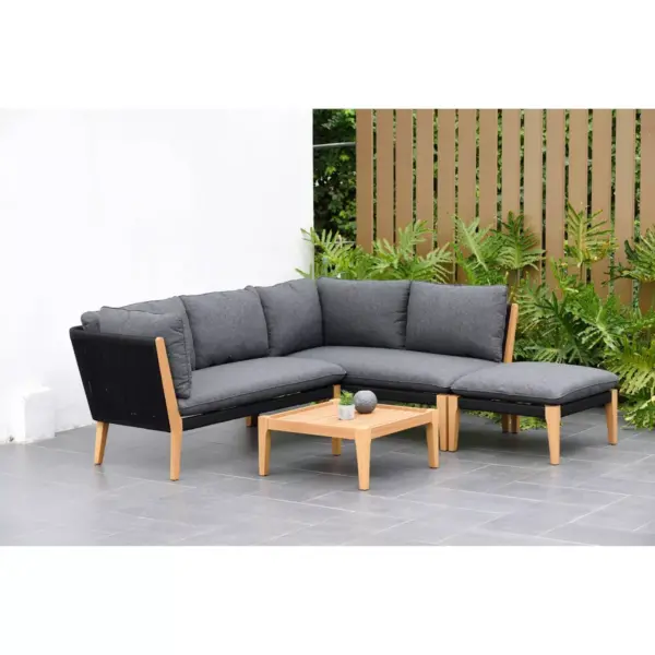 Verona 4pc Patio Conversation Set - Black - Amazonia