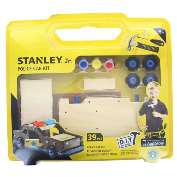 Red Tool Box Stanley Jr. Police Car Large DIY Wood Building Kit