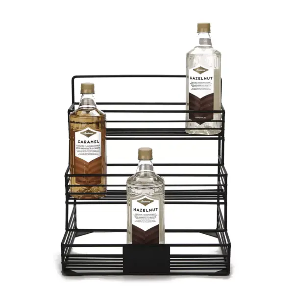 Mind Reader Black Iron 4 Compartment 12 Bottle Organizer Holder