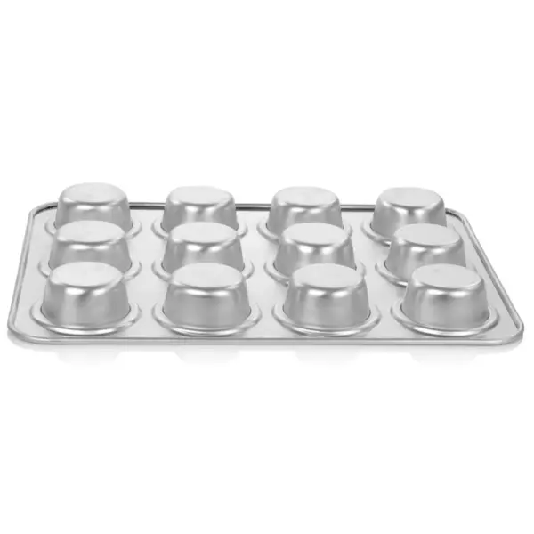 Oster Baker's Glee 12 Cup Aluminum Muffin Pan in Silver