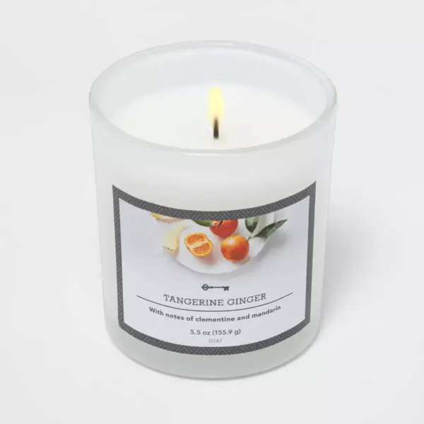 5.5oz Glass Jar Tangerine and Ginger Candle - Threshold™