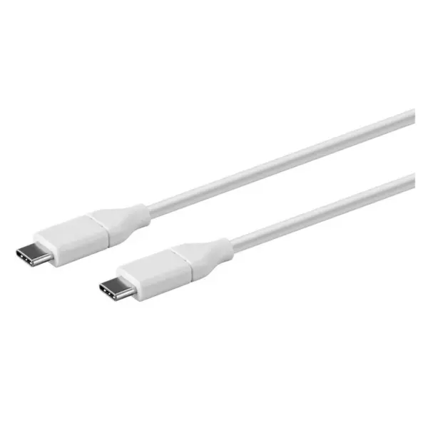 Monoprice USB & Lightning Cable - 0.5 Meter - White | 2.0 USB-C to USB-C 3A 480 Mbps - Select Series