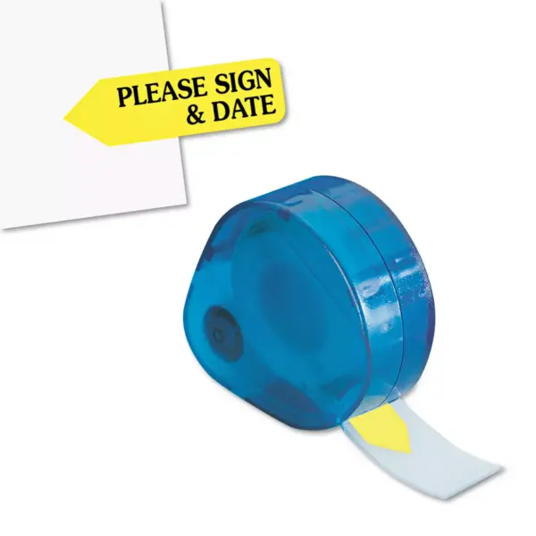 Redi-Tag Arrow Message Page Flags in Dispenser "Please Sign and Date" Yellow 120 Flags 81124