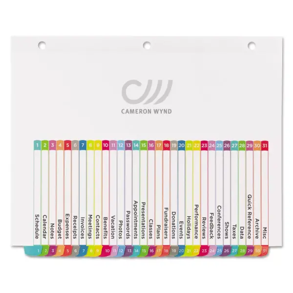 Avery Ready Index Table of Contents Dividers Multicolor Tabs 1-31 Letter 11846