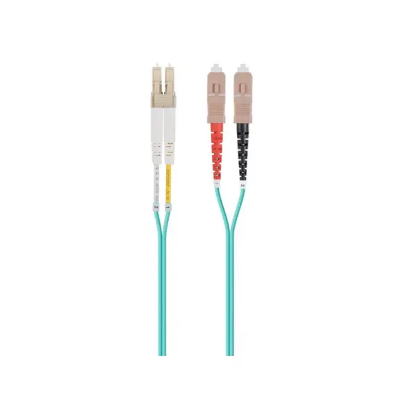 Monoprice OM3 Fiber Optic Cable - 20 Meters, LC/UPC-SC/UPC, Multi Mode, Duplex, 50/125 micrometer Type, 2.0mm, OFNR