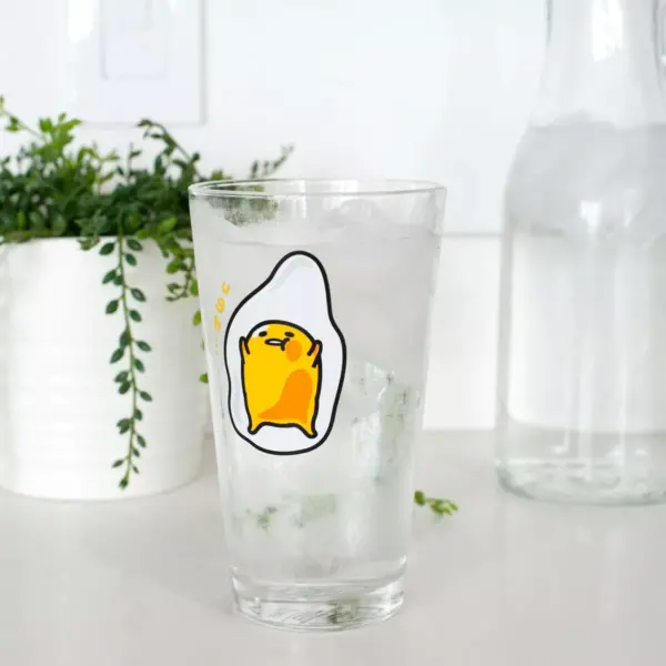 Se7en20 Gudetama Lazy Egg Laying Face Up 16oz Glass