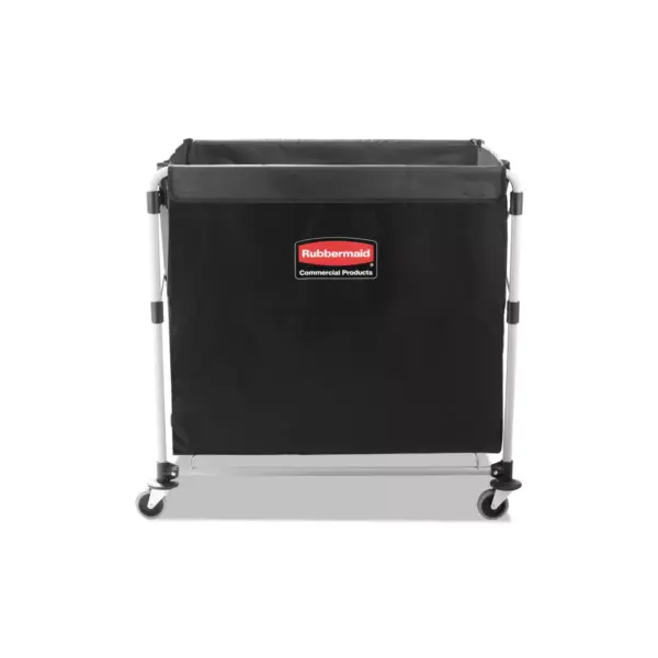 Rubbermaid Commercial Collapsible X-Cart Steel Eight Bushel Cart 24 1/10w x 35 7/10d Black/Silver