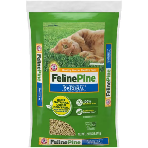 Feline Pine 100% Natural Pine, Odor Control, Non-Clumping Cat Litter - 20lbs