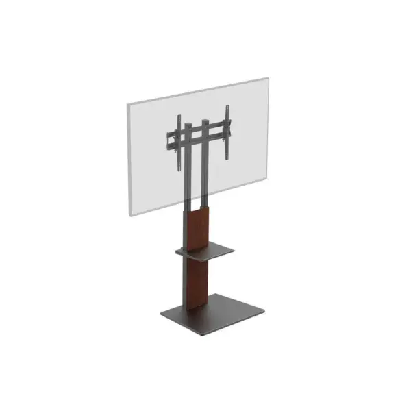 Monoprice TV Mount and Stand - Brown, With Shelf for Displays 37in to 70in, Max Weight 88lbs., VESA Patterns up to 600x400 - Commercial Series