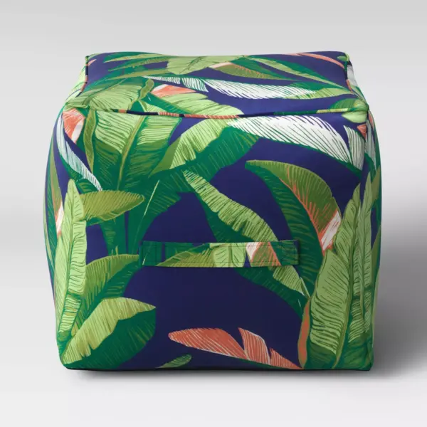 Decorative Pouf DuraSeason Fabric™ Banana Leaf - Threshold™