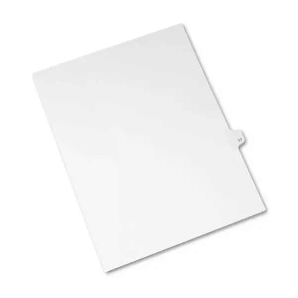 Avery-Style Legal Exhibit Side Tab Divider Title: 17 Letter White 25/Pack 01017