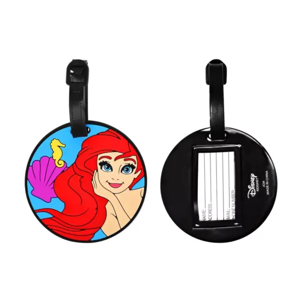 Disney Princess Ariel & Belle 2pc Rubber Luggage Tag