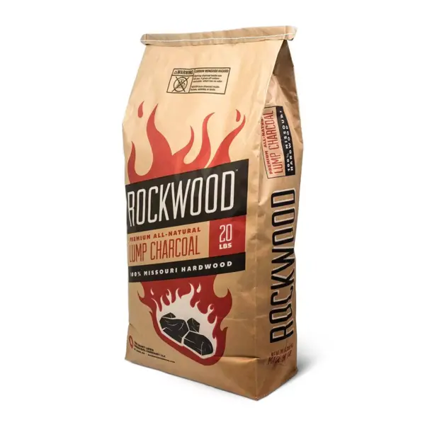 Rockwood 20 Pound All Natural Hardwood Grill Smoker Lump Charcoal Bag (2 Pack)