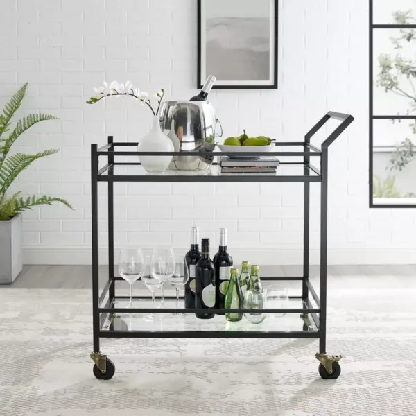 Aimee Bar Cart Oil Rubbed Bronze - Crosley