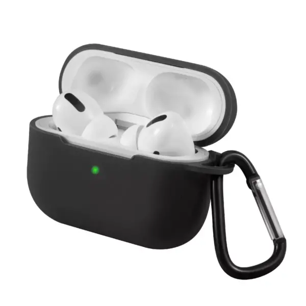 For AirPods Pro Case Silicone Protective Cover Skin with Keychain for Apple Airpod Pro 3 3rd Gen 2019 Wireless Charging Earbuds Case, Black by Insten