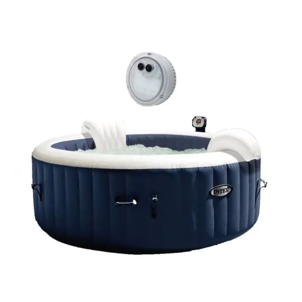 Intex Pure Spa Inflatable 4 Person Hot Tub and Battery LED Multi Color Light